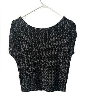 Anthropologie Postmark Black and White Short Sleeve Top Size XS